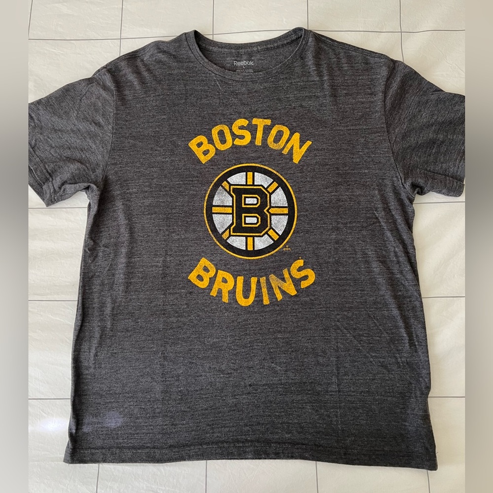 Charcoal L Reebok Boston Bruins T-Shirt
